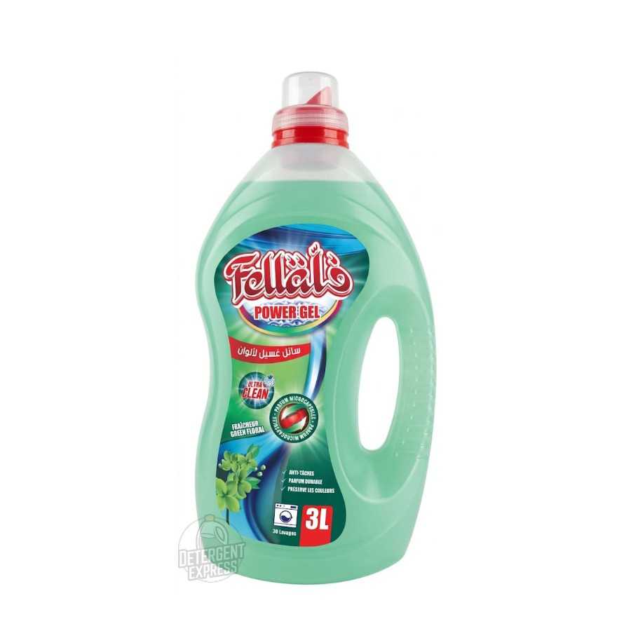 LESSIVE LIQUIDE POWER GEL SPECIAL COULEURS FELLA GREEN FLORAL 3L