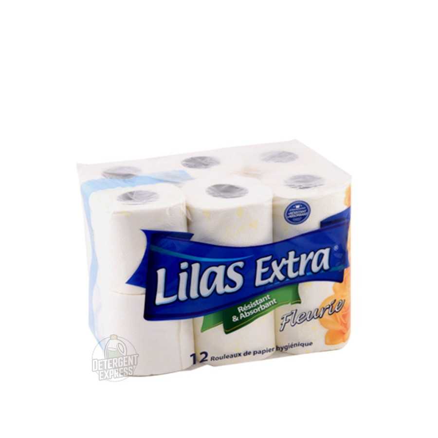 PAPIER HYGIENIQUE 2 PLIS LILAS EXTRA FLEURIE JAUNE 12RLX