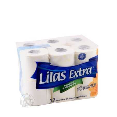 PAPIER HYGIENIQUE 2 PLIS LILAS EXTRA FLEURIE JAUNE 12RLX